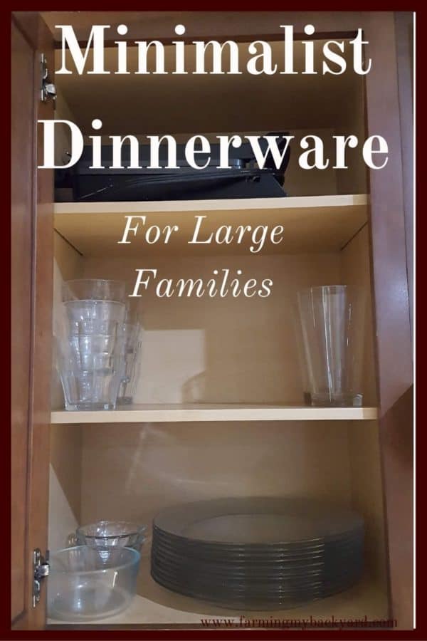 When you have a large family the dishes can get out of control.  Here is how I manage our minimalist dinnerware for our family of eight. 