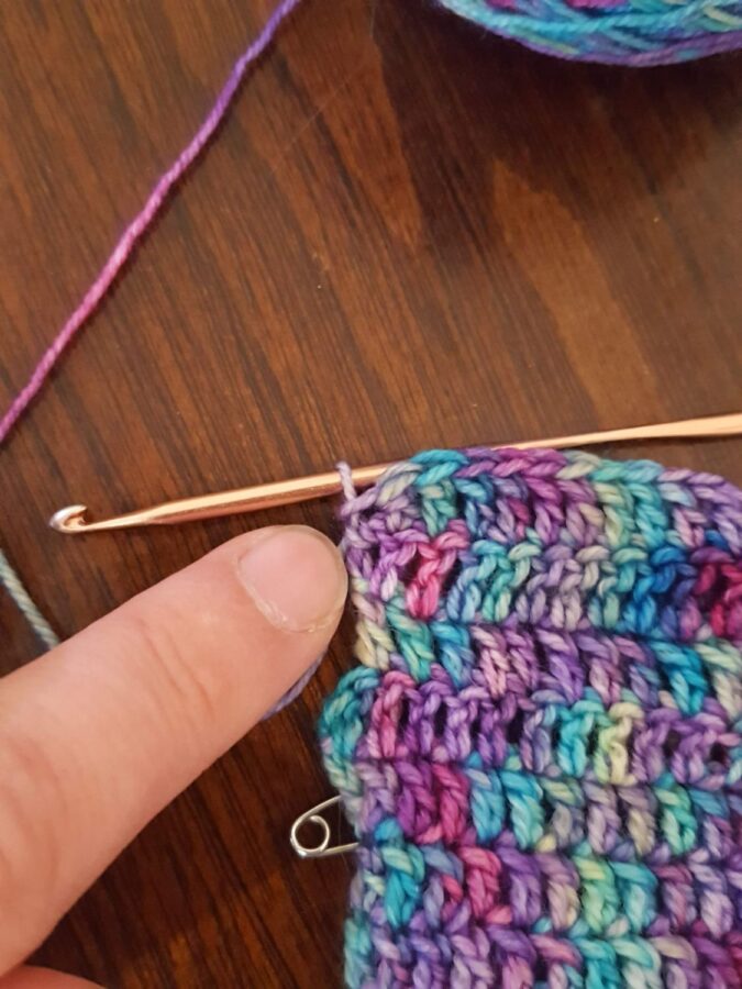 creating the heel on crochet socks