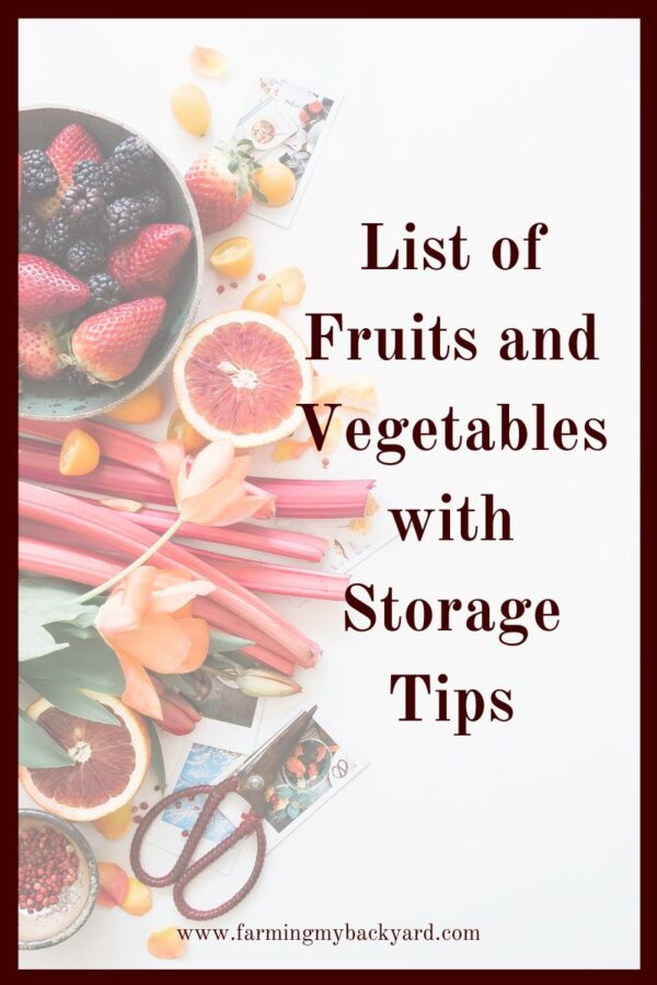 Here is a list of fruits and vegetables with storage tips on how to extend the life of your produce. You don't need plastic to store your produce!