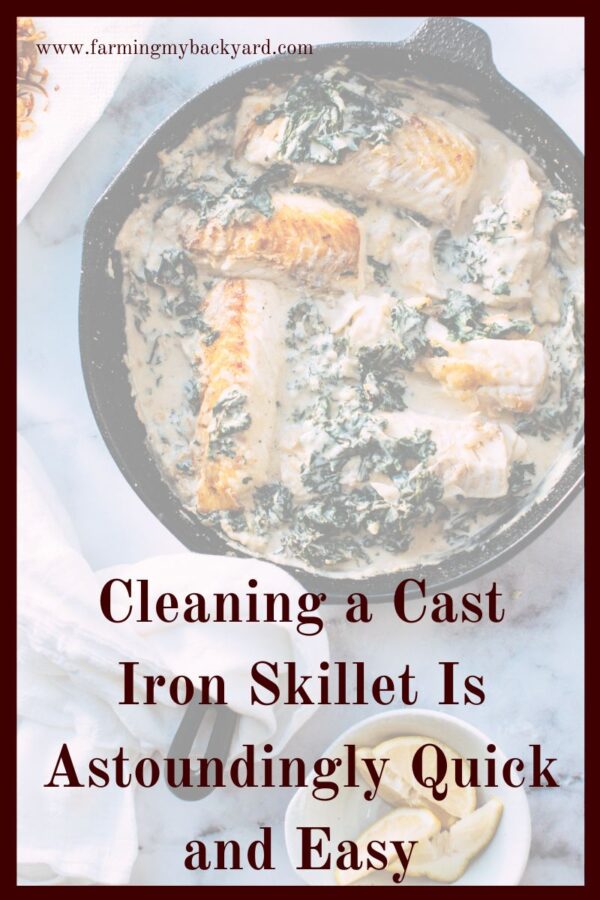 Did you know that cleaning a cast iron skillet is one of the easiest kitchen clean up jobs there is?  Once you get a hang of using and cleaning cast iron you will love it!